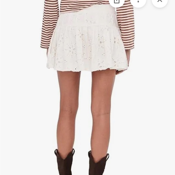 FREE PEOPLE Roselle Eyelet Womens Mini Skirt. Size Small. New With Tags. - Picture 11 of 13